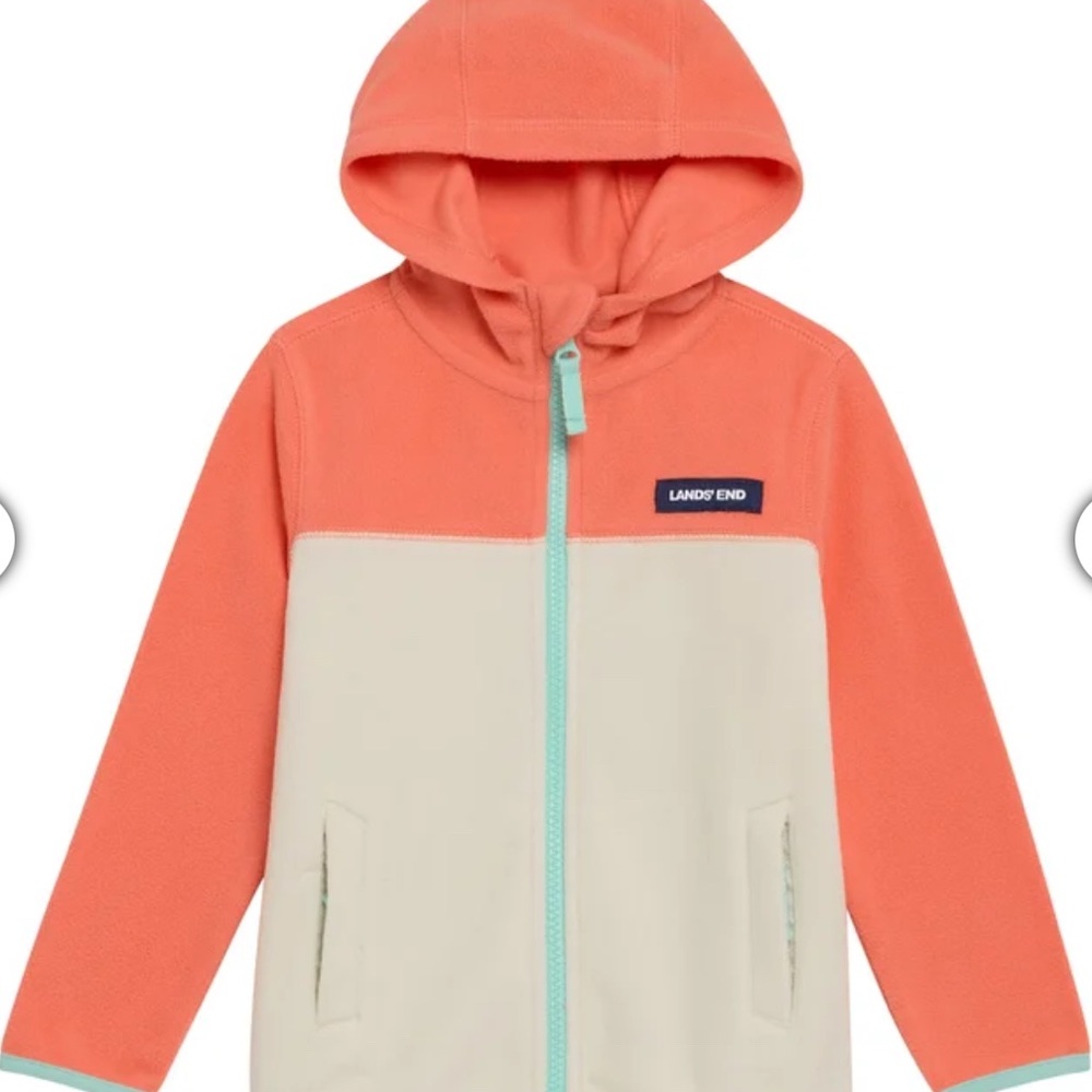 Girls Lands' End Kids' Full Zip Jacket Warm Hoodie NEW Size 2T, 3T, 4T, 5, 6